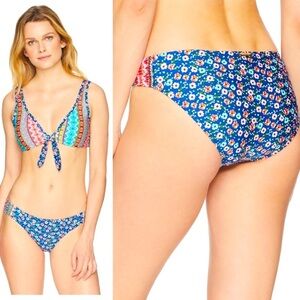 LAUNDRY BY SHELLI SEGAL FLORAL SWIMMING BIKINI Top and Bottoms Size Large